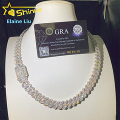 Authentic 925 Silver moissanite Cuban Chain | High-End Streetwear Item, Elegant Style, 18K Gold Plated for Valentine'S Day