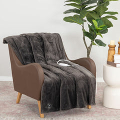 Berkshire Luxe Faux Fur Heated Throw in 3 Colours, 127 X 152 Cm