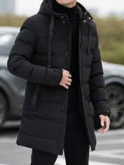 Jingmeleng Selection: Men's Simple Casual Soft and Comfortable Padded Hooded Coat, Stylish and Versatile