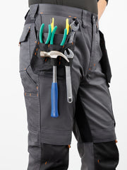 Men's Elastic Cargo Pants with Multiple Pockets, All-Season Style, 1pc