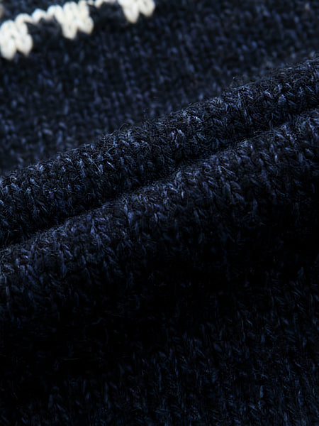 New Autumn And Winter Casual Men'S Knitted Cardigan, Featuring a Thick Ethnic-Style Snowflake Jacquard with a Stand-Up Collar And Zipper. This Stylish Long-Sleeve Sweater Jacket Is Perfect for Men'S Daily Wear in The Fall And Winter