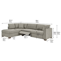 Thomasville Miles Grey Fabric Corner Sofa with Power Footrests, Left Hand Facing