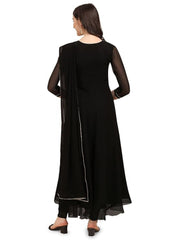 Estationeryhouse Women's Georgette Anarkali Kurta Kurti with Dupatta (Bottoms not Included)