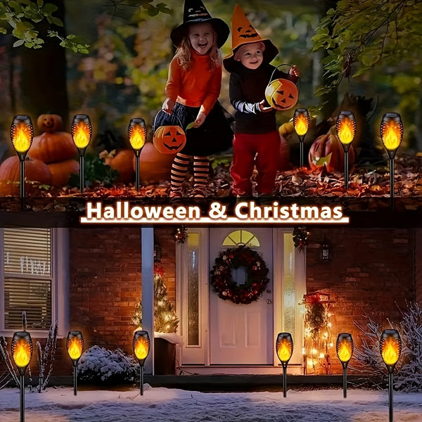 6/8/12pcs Solar Torch Lights Outdoor, Light with Vivid Dancing Flickering Flames for Landscape Garden Pathway, Auto On/Off, for Christmas Decor, Ideal for Christmas Gift