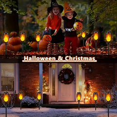 6/8/12pcs Solar Torch Lights Outdoor, Light with Vivid Dancing Flickering Flames for Landscape Garden Pathway, Auto On/Off, for Christmas Decor, Ideal for Christmas Gift