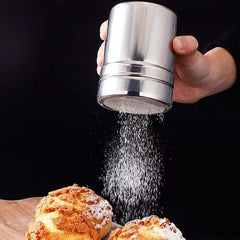A Stainless Steel Shaker for Dusting Icing Sugar, Cocoa, And Flour, Perfect for Seasoning Spices