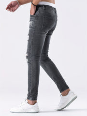 European and American Stretch Ripped Skinny Jeans