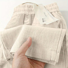 Pure Linen Wide-leg Pants for Women in Summer 2025, Straight Casual Long Pants, Fashionable and Versatile, Loose and Thin Style