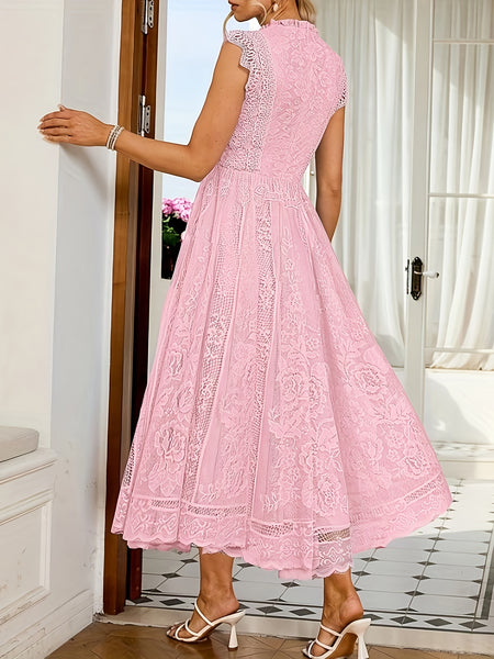 New Elegant Lace Flared Dress for Women