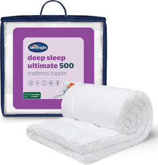 Silentnight Deep Sleep Mattress Topper Single Bed - Soft Supportive Comfortable Durable Bed Topper with Easy Fit Elasticated Straps - Hypoallergenic and Machine Washable - Single - 190X90Cm
