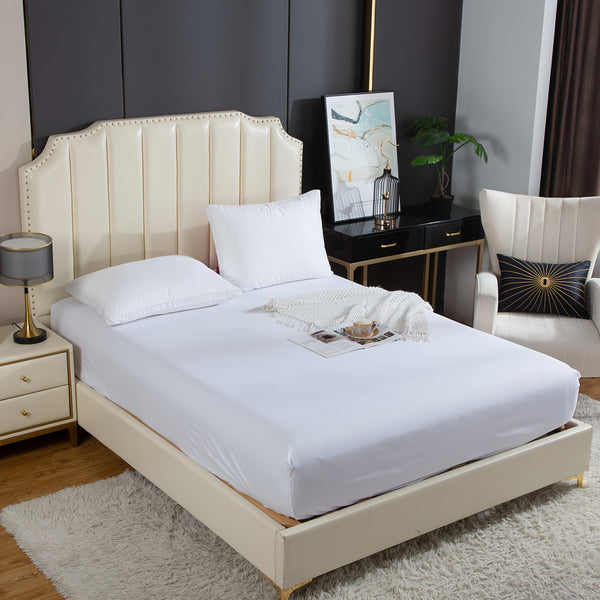 Soft And Breathable Bedding Solid Color Washable Fitted Sheet