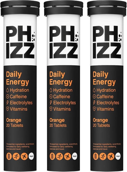 Phizz Electrolytes, Multivitamin & Hydration Tablets - 20 Effervescent Rehydration Electrolyte Tablets - 18 Vitamins & Minerals, Vitamin C, Vegan, Vegetarian & Low Calorie (Orange, 20 Count)