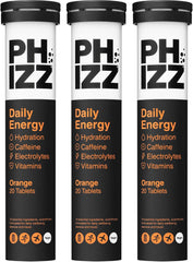 Phizz Electrolytes, Multivitamin & Hydration Tablets - 20 Effervescent Rehydration Electrolyte Tablets - 18 Vitamins & Minerals, Vitamin C, Vegan, Vegetarian & Low Calorie (Orange, 20 Count)