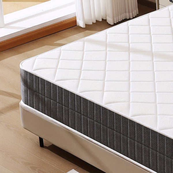 Single/Small Double/Double/King 20cm/25cm Comfortable Mattress, Rhombus White, Medium Firm Mattress 7 Layerss, No-Noise Innerspring Pocket Springs, Suitable for Bedroom, Breathable, Relaxing, Bedroom Furniture, Christmas Decorations Mattress In A Box