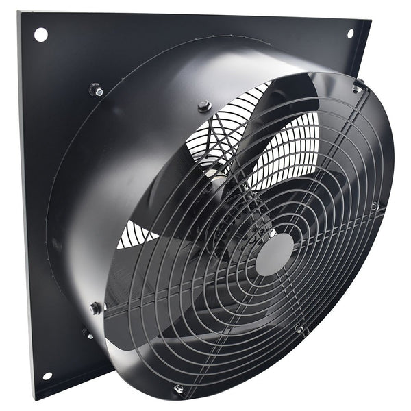 1pc Low Noise 300mm / L37xW37CM Extractor Fan 2130m/h - Stainless Steel Ventilation Fan with Backdraft Damper for Kitchen, Bathroom, Garage - Black