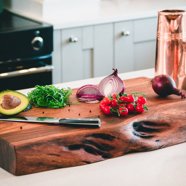 Professional Chef Live Edge Acacia Wood Chopping Board - Large