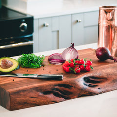 Professional Chef Live Edge Acacia Wood Chopping Board - Large