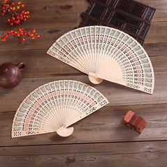 3pcs Sunflower Sandalwood Fans Hand Held Folding Fans Wooden Openwork Personal Handheld Folding Fans for Shower Wedding Party Favors