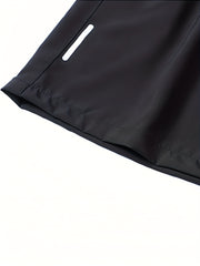 5pcs Men'S Outdoor Sports Quick-Dry Shorts, Breathable Comfort Spandex Blend with Zipper Pockets And Drawstring, Featuring Silvery Reflective Strips, Elastic Waistband, Suitable for Climbing, Tennis, Running, And Outdoor Activities