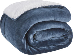 Bedsure Sherpa Fleece Throw Blanket - Fluffy Microfiber Solid Blankets for Bed and Couch Double/Twin Size, Silver Grey, 150X200Cm