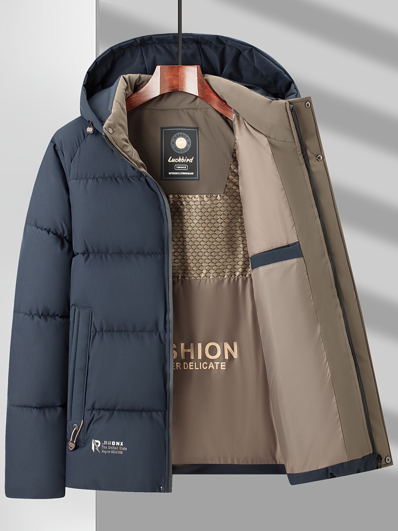 2024 Winter New Arrival Men's Outdoor Casual Padded Storm Jacket with Detachable Hood, Thickened Warm Fashionable Men's Outerwear