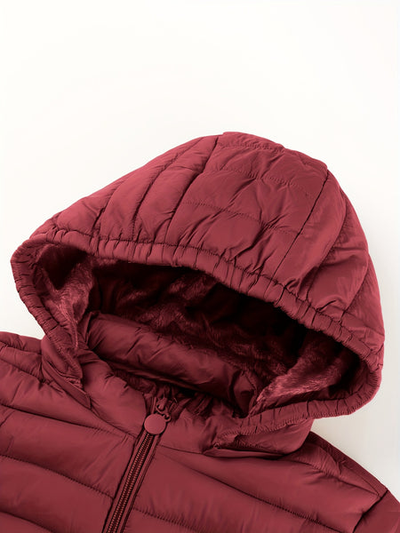 Women's Autumn/Winter Simple Lightweight Hooded Commuter Padded Coat with Pockets
