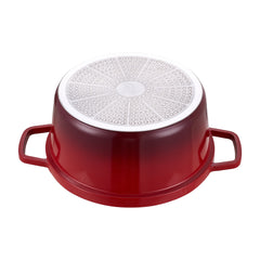 20cm/24cm Enamel Stew Pot, Double-Handled Non-Stick Soup Pot for Instant Noodles and Daily Cooking, Suitable for Gas Stove and Induction Cooker, White/Green/Red