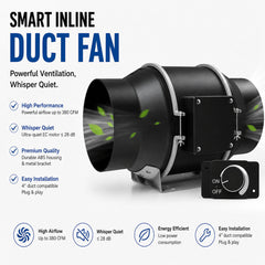 Silent Inline Exhaust Fan, Suitable for Ventilation in Bathrooms And Hydroponic Systems