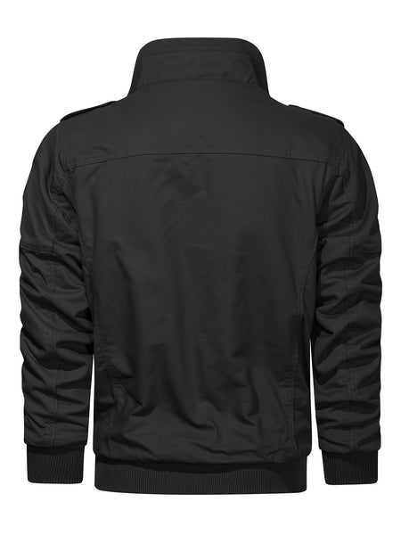 Men's autumn and winter outerwear jacket with warm and thick velvet, windproof and warm, casual multi pocket jacket for winter