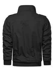 Men's autumn and winter outerwear jacket with warm and thick velvet, windproof and warm, casual multi pocket jacket for winter