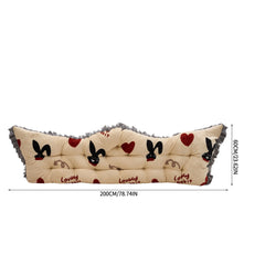 Luxurious Headboard Backrest Cushion with Ruffle Trim - Love Rabbit, Large Backrest Pillow, Princess-style Crown-Shaped Reading Cushion, Perfect for Bedroom/Sofa/Chair/Home Decor