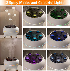 Essential Oil Diffuser for Bedroom, 250Ml Jellyfish Mist Flame Aromatherapy Air Humidifier, Aroma Diffuser with 8 Colour LED Lights, Timers, Waterless Auto Shut-Off