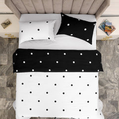 3pcs Reversible Polka Dot Duvet Cover Set – Hotel Quality, Soft & Breathable Microfiber, with Pillowcases, Button Closure, Machine Washable, Wrinkle Free & Durable