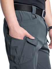2pcs Men'S Tactical Cargo Pants, Multi-Pocket Casual Style, Elasticity Composite Fabric, Breathable, Suitable for Casual Outing, Hiking, Outdoor Sports, Worn by Middle-Aged And Elderly, Spring And Autumn Style (Belt Excluded)