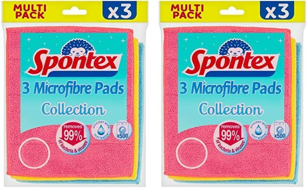 Spontex Microfibre Cloths for Cleaning | 8 Microfibre Collection Cleaning Cloths | for Use as Dusters, Dish Cloths & Kitchen Towels | 30 X 30Cm | Assorted Colours | 8 Count