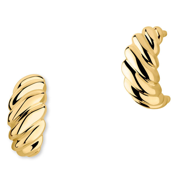 14Ct Yellow Gold Textured Stud Earrings