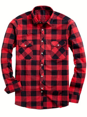 Men's 3pcs Fashion Casual Flannel Plaid Shirts for All Seasons