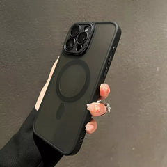 Phone case: Luxury Matte Armor for Magnetic Wireless Charging Case for iPhone 11 12 13 14 15 16 Pro Max Plus Shockproof Hard Cover