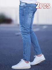 Two-Pack Men's Stylish Slim-Fit Jeans