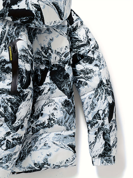 Men's Winter heavy-duty Jacket - Multi-functional design featuring a windproof and warm hooded coat with detachable storm hood, zip sleeve pockets, and adjustable hood cords. Ideal as a casual sports outerwear jacket for winter.perfect for gifting.