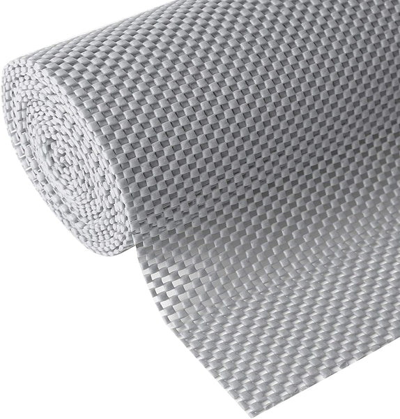 Shelf Liner, Non-Adhesive Roll Drawer Liners 12 Inches X 20 Feet, Non Slip Grip Durable Strong Clean, Shelving Liner for Kitchen Cabinets,Storage, Desks, Kitchenware, Tableware, Light Gray