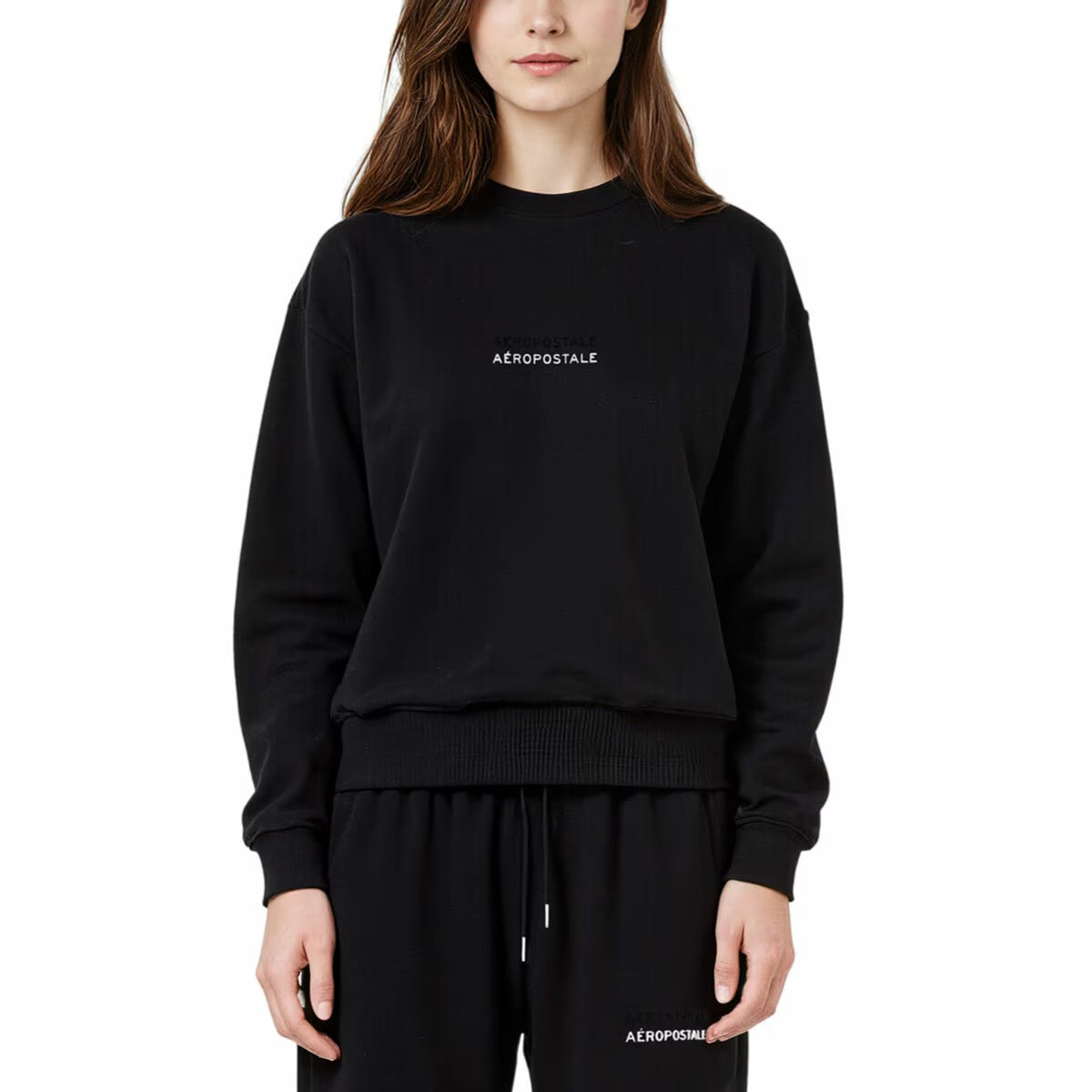 Aeropostale Ladies Crewneck Sweatshirt in Black