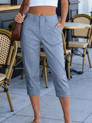Women'S High-Waisted Straight-Leg Cropped Casual Pants | Side-Pocket Design, Breathable Drape Fabric, Office & Commute Pants | 2026 Summer New Arrival Women'S Casual Pants, Summer Women'S Clothing, Women'S, Affordable