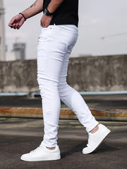 Spring And Autumn Fashion Hong Kong Style Classic Commuter Pants Easy Fashion Casual Daily Slim Fit Jeans Men