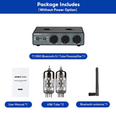 T1 PRO Vacuum Tube Preamplifier Amplifiers Home Audio RCA Bluetooth Input Bass Treble Control Hifi Stereo AUX 12V Trigger