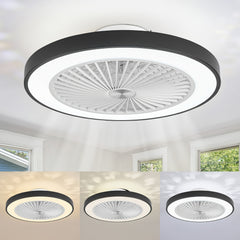 Ceiling Fans with Lights And Remote, 48.26cm Flush Mount LED Dimmable Ceiling Fan, 6 Wind Speed Reversible Quiet, 3000-6500K Color Temperature Low Profile Ceiling Fan, Ceiling Fans with Lights for Bedroom, Dining Room And Living Room
