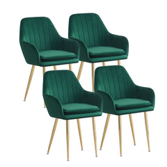 MOF Velvet Dining Chairs Kitchen Chairs Living Room Chairs with Sturdy Metal Legs Reception Chairs with Backrest and Padded Seat