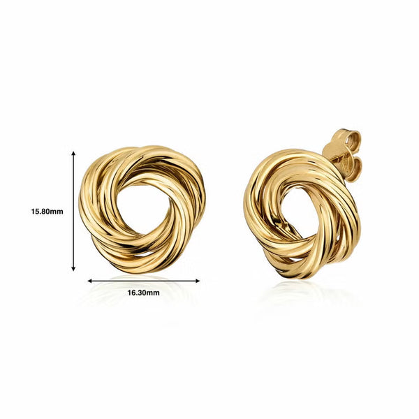 14Ct Yellow Gold Love Knot Earrings