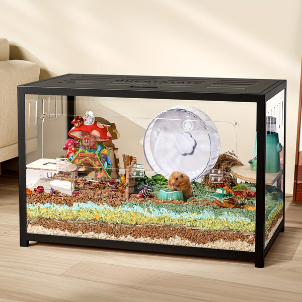 (Only 100cm Free 20L Paper Bedding)BUCATSTATE Hamster Cage Metal 2.0 80/100cm - Large Stackable Habitat For Small Animals, Deep Burrow Design, Easy Assembly, Dwarf & Syrian Hamsters, Guinea Pigs, Gerbils, Reptiles