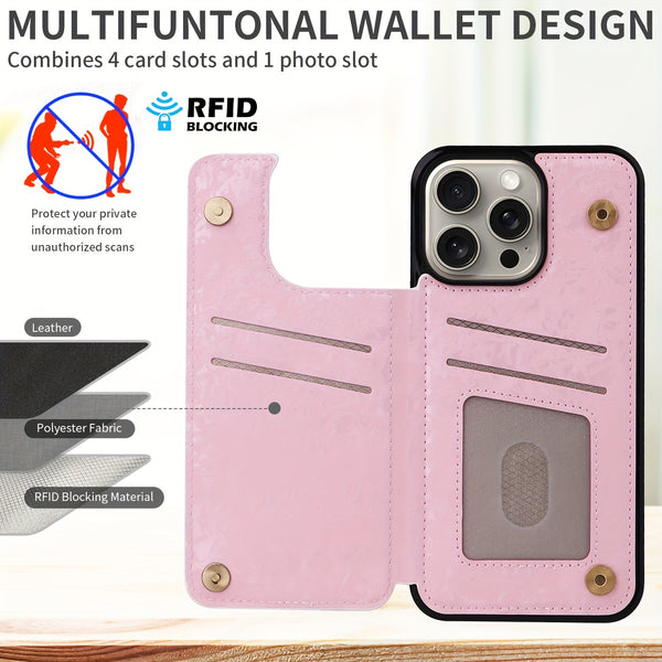 Phone Case - (2D)Phone Case - Wallet Case for Iphone 17 Promax/Pro/ Air, 16 Plus, 15, 14 Pro Max, 13, 12, 11And Galaxy.Featuring a Floral Design, a Back Flip Folio Made of Faux Leather, Designed for Women And Girls